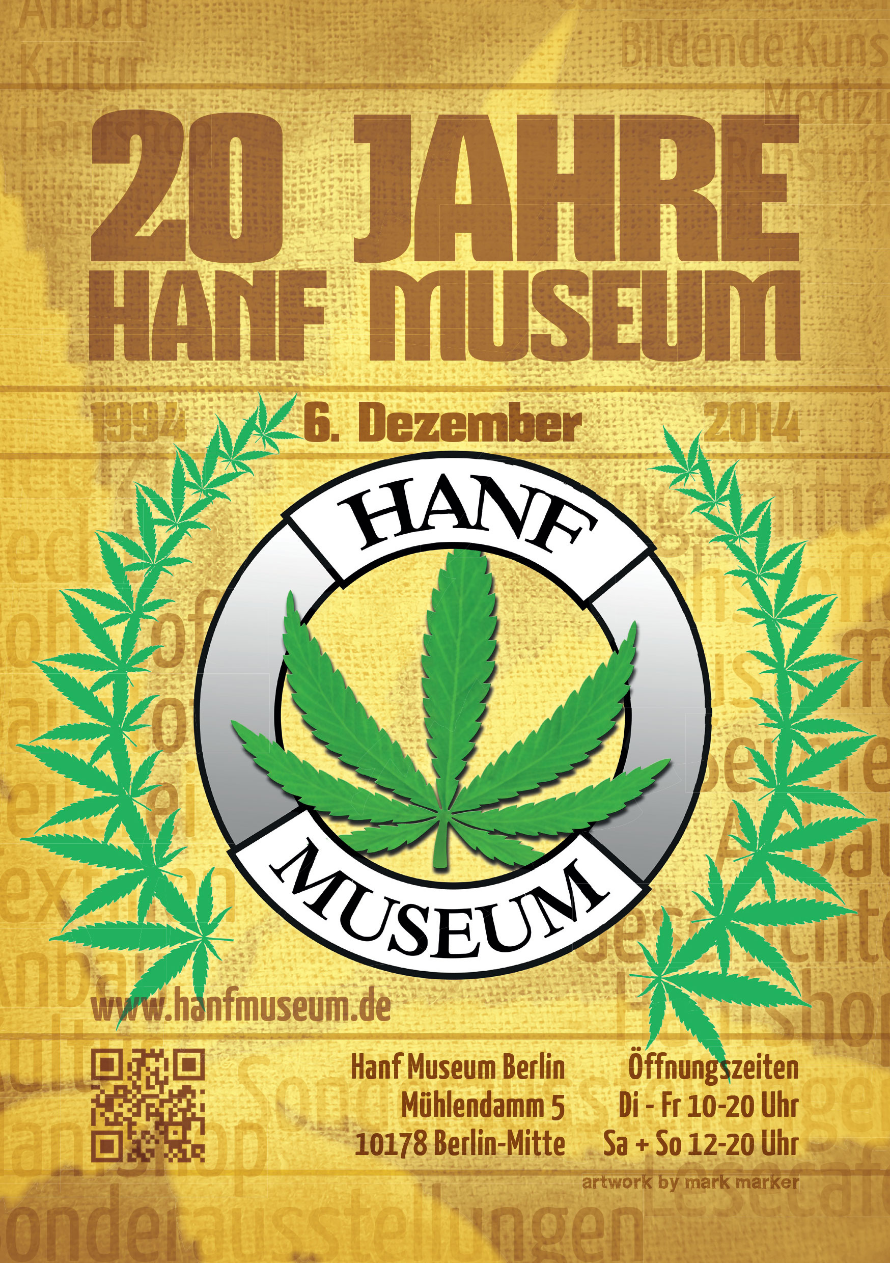 Flyer 20 Jahre Hanf Museum Berlin